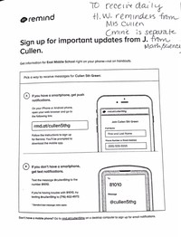 Remind sign up instructions Remind sign up instructions